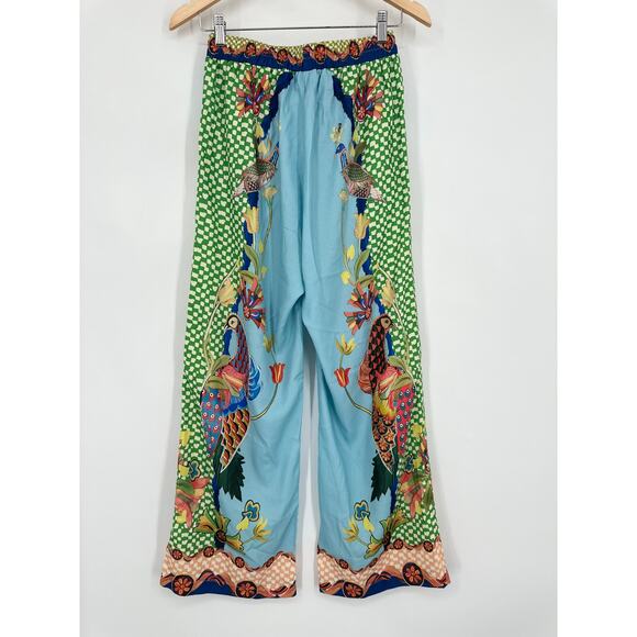 Rotimia Gilly Bird Floral Print Wide Leg Pant Elastic Waist Boho Palazzo Printed - Picture 6 of 9